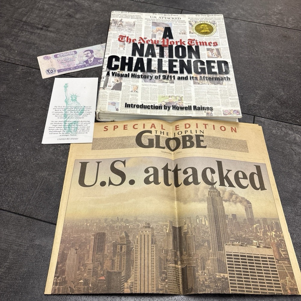 Nation Challenged: 9/11 Aftermath Iraqi Dinar Joplin Globe Newspaper Sept 11 Lot